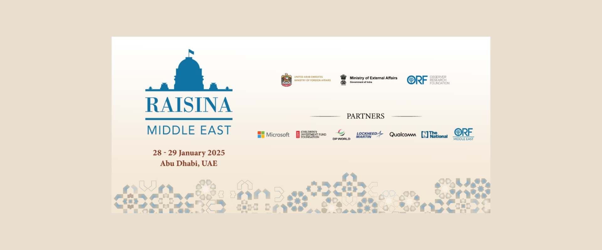 Raisina Middle East Banner 2025